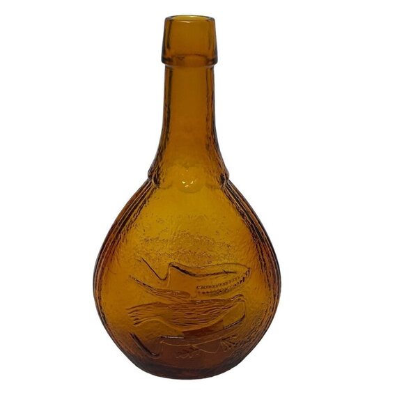 Vintage Wheaton Glass Bottle Amber Orange 9.25" High Retro Colonial Style - Picture 2 of 8